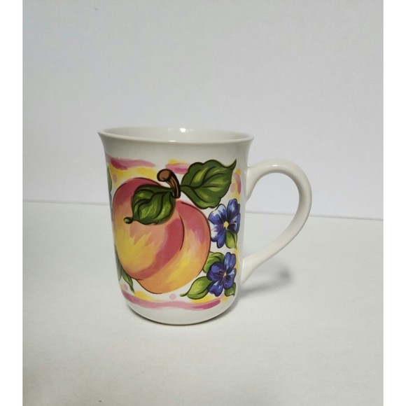 Vintage 1995 Potpourri Designs Message Mug Trivet Box Peaches J. Burns Peeples - Picture 4 of 16